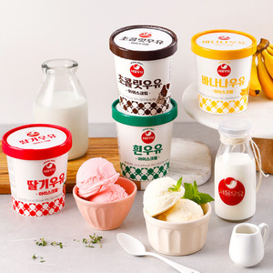[서울우유] 아이스크림 474ml 7개 (흰2+초코2+딸2+바1)